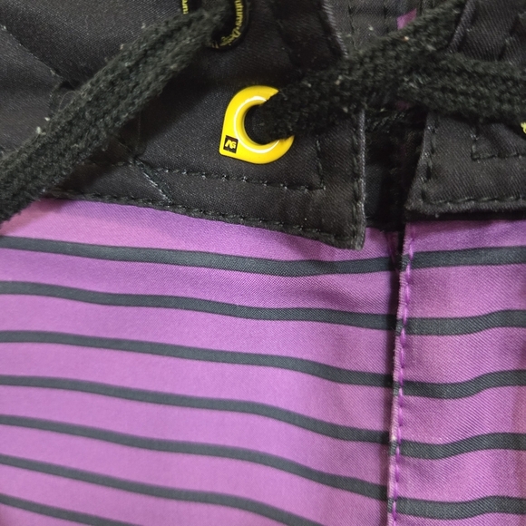 ⭐️Analog Mens Purple and Black Striped Board Shorts Size 32 - Picture 2 of 6